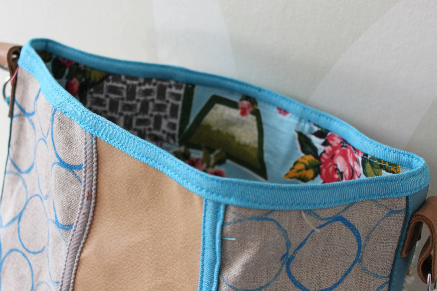 Stevige Linnen Tas met Leer VanStoel#160