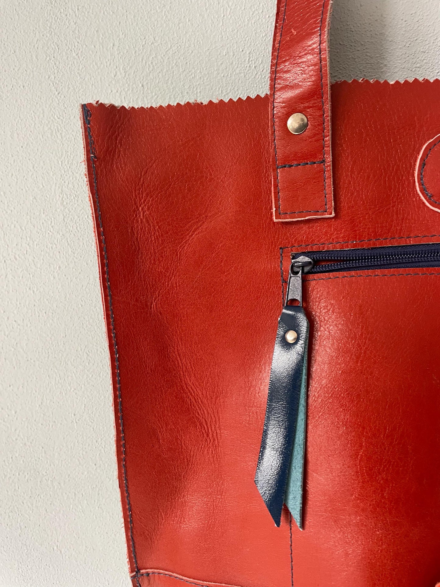 Stevige Shopper van Leer VanStoel#271 ROESTBRUIN | Handgemaakt van HERGEBRUIKT leer