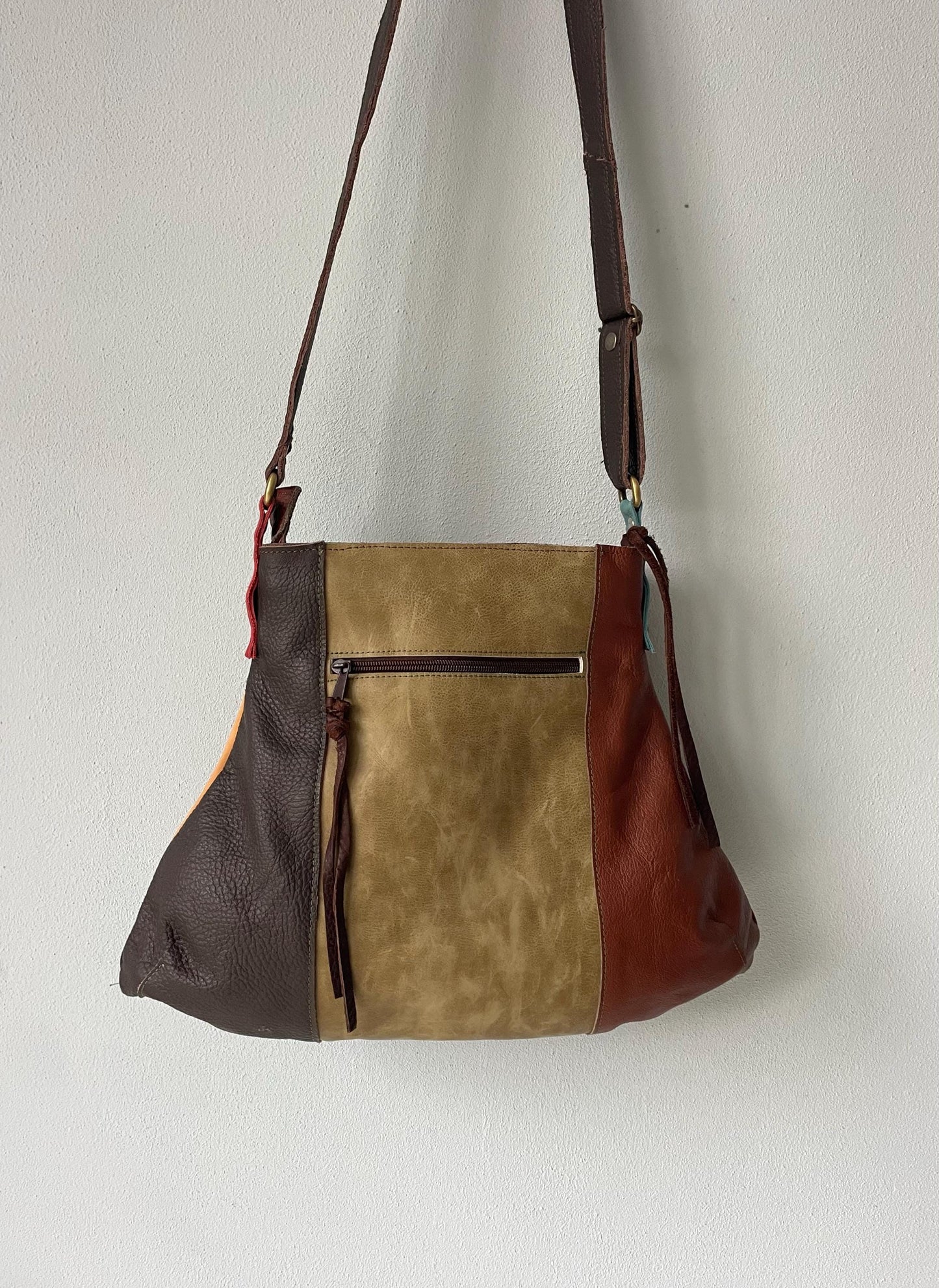 Patchwork Schoudertas van Leer VanStoel#321 MULTI COLOR