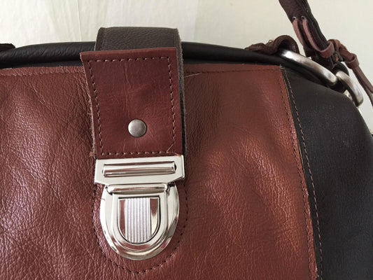 Bruin patchwork Beugeltas VanStoel#301