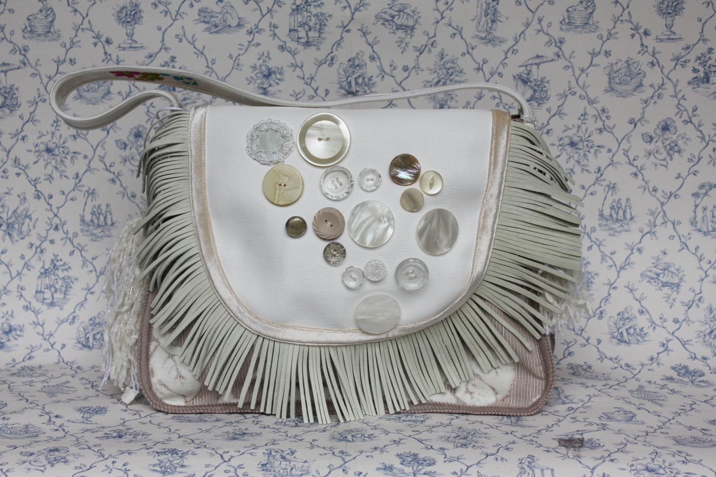 Tas van Meubelstof met Skai leer VanStoel#069 | WIT