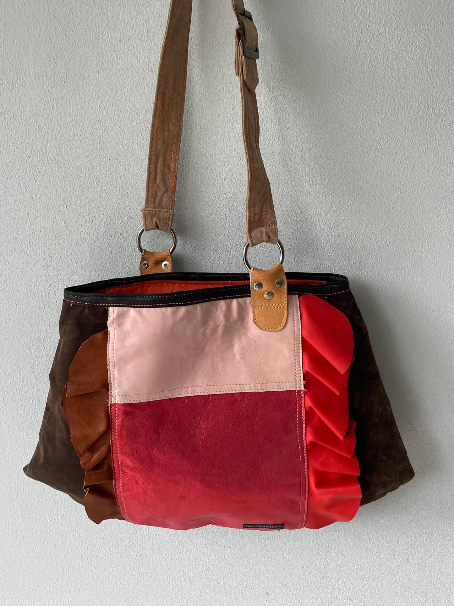 Patchwork Schoudertas van Leer VanStoel#176 MULTICOLOR