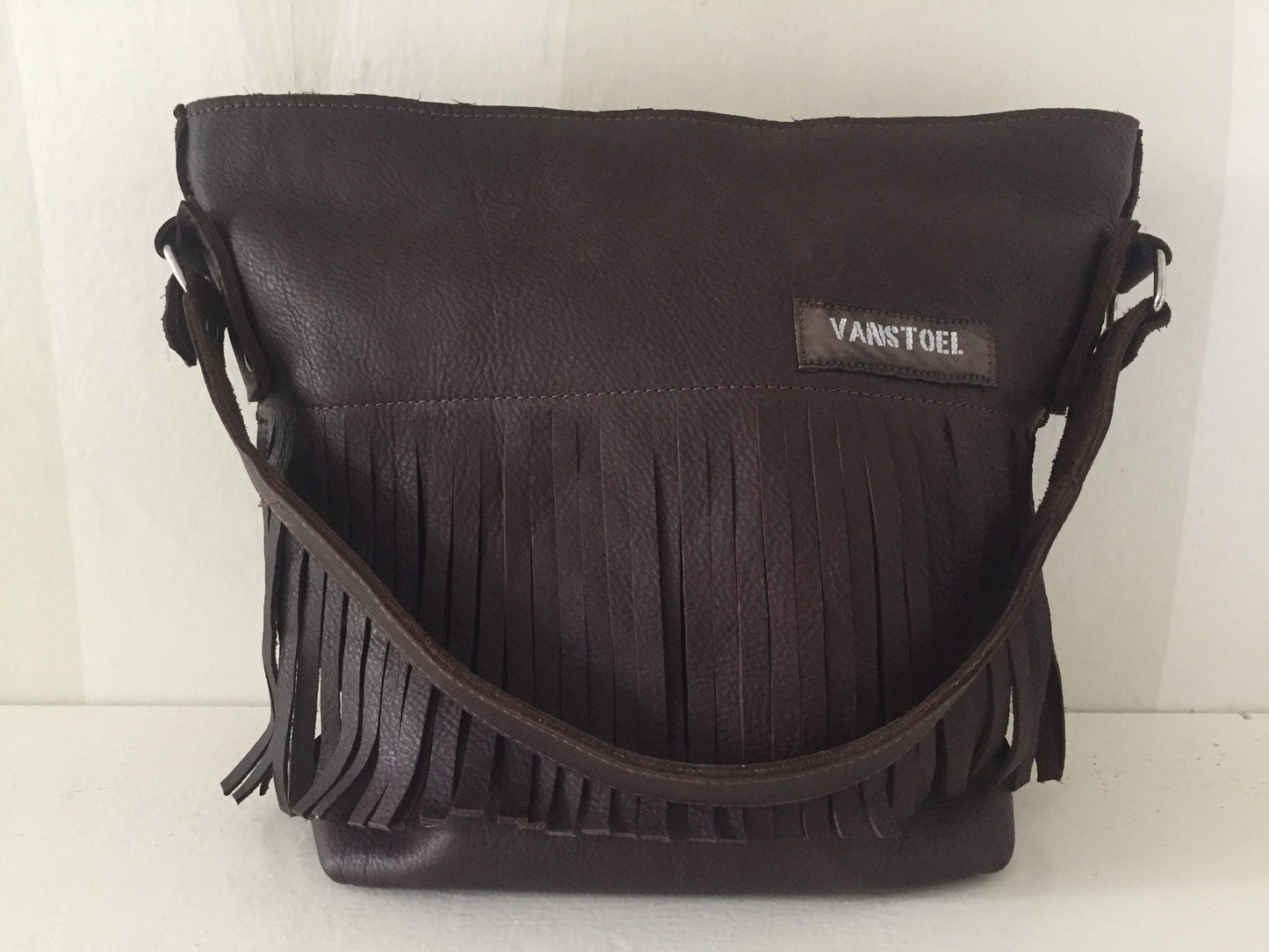 Schoudertas van Leer VanStoel#292 DONKER BRUIN | Handgemaakt van HERGEBRUIKT leer | duurzaam is beter