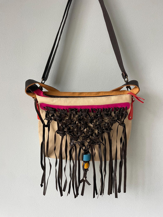 Schoudertas van Leer VanStoel#278 BEIGE | Handgemaakt van HERGEBRUIKT leer | duurzaam is beter