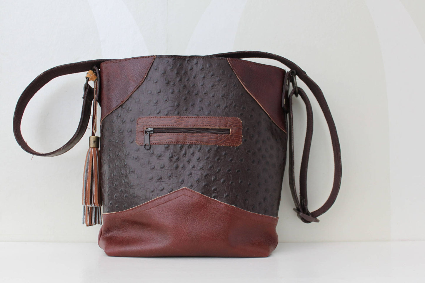 Leren Tas met Voorvak VanStoel#197 BRUIN