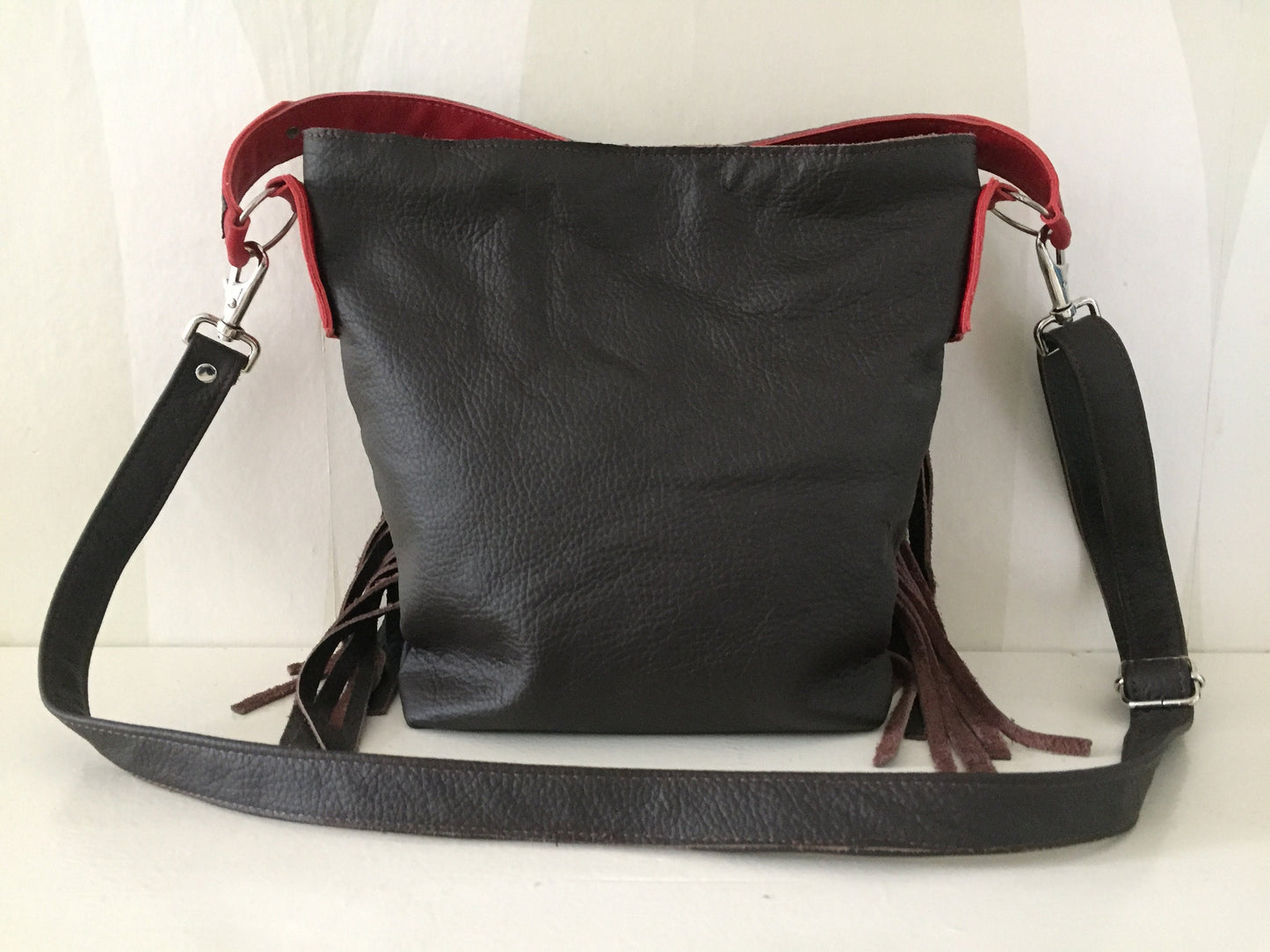 Schoudertas van Leer VanStoel#277 DONKER BRUIN | Handgemaakt van HERGEBRUIKT leer | duurzaam is beter