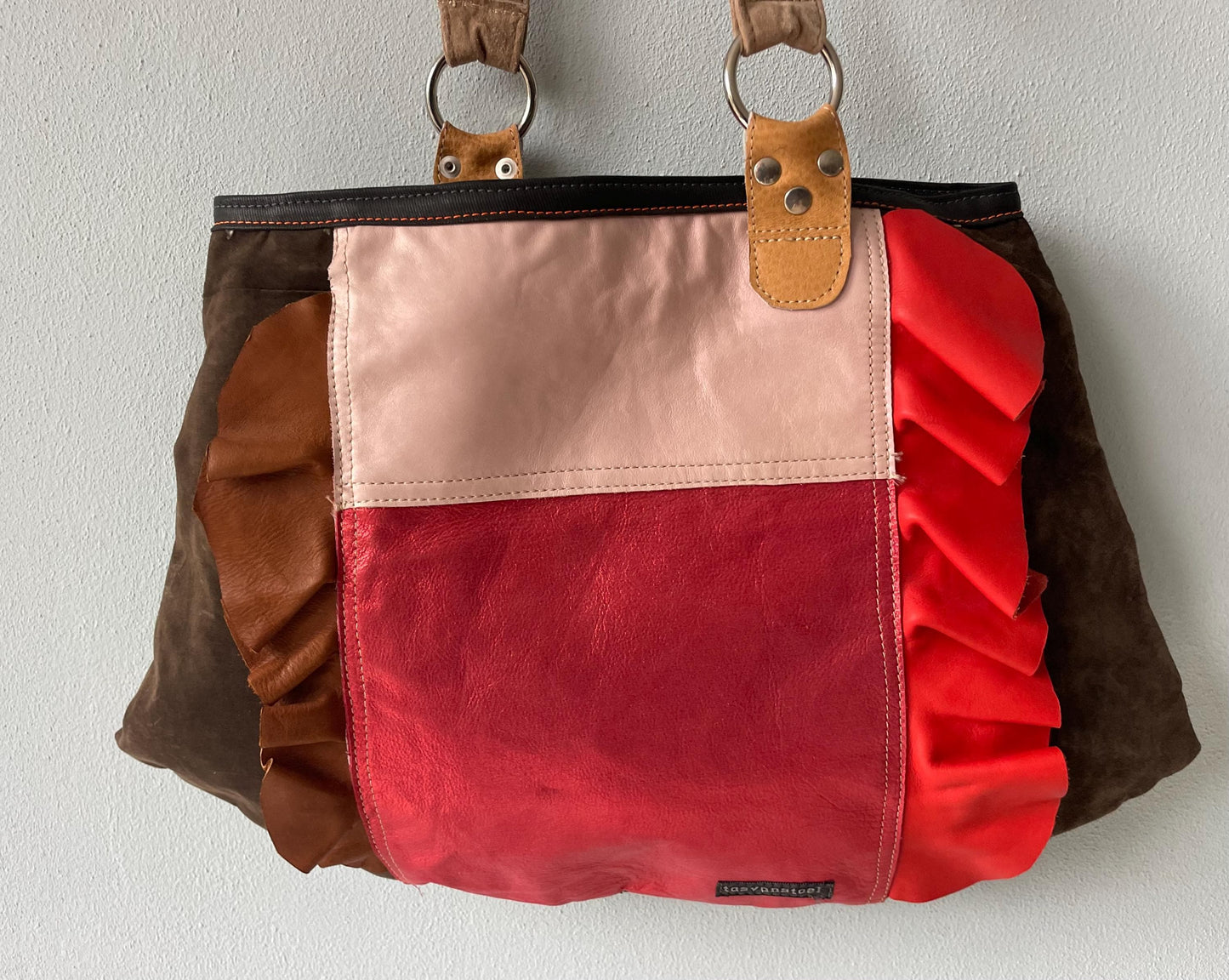 Patchwork Schoudertas van Leer VanStoel#176 MULTICOLOR