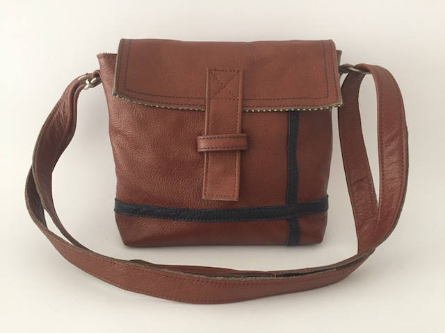 Schoudertasje van Leer VanStoel#243 BRUIN