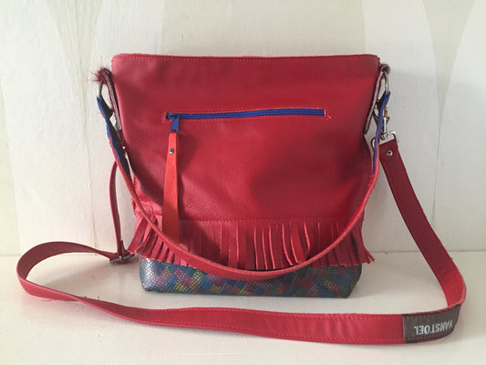 Schoudertas van Leer VanStoel#293 ROOD  | Handgemaakt van HERGEBRUIKT leer | duurzaam is beter