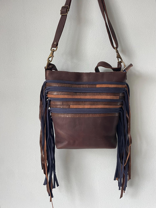 Schoudertas van Leer VanStoel#276 DONKER BRUIN | Handgemaakt van HERGEBRUIKT leer | duurzaam is beter