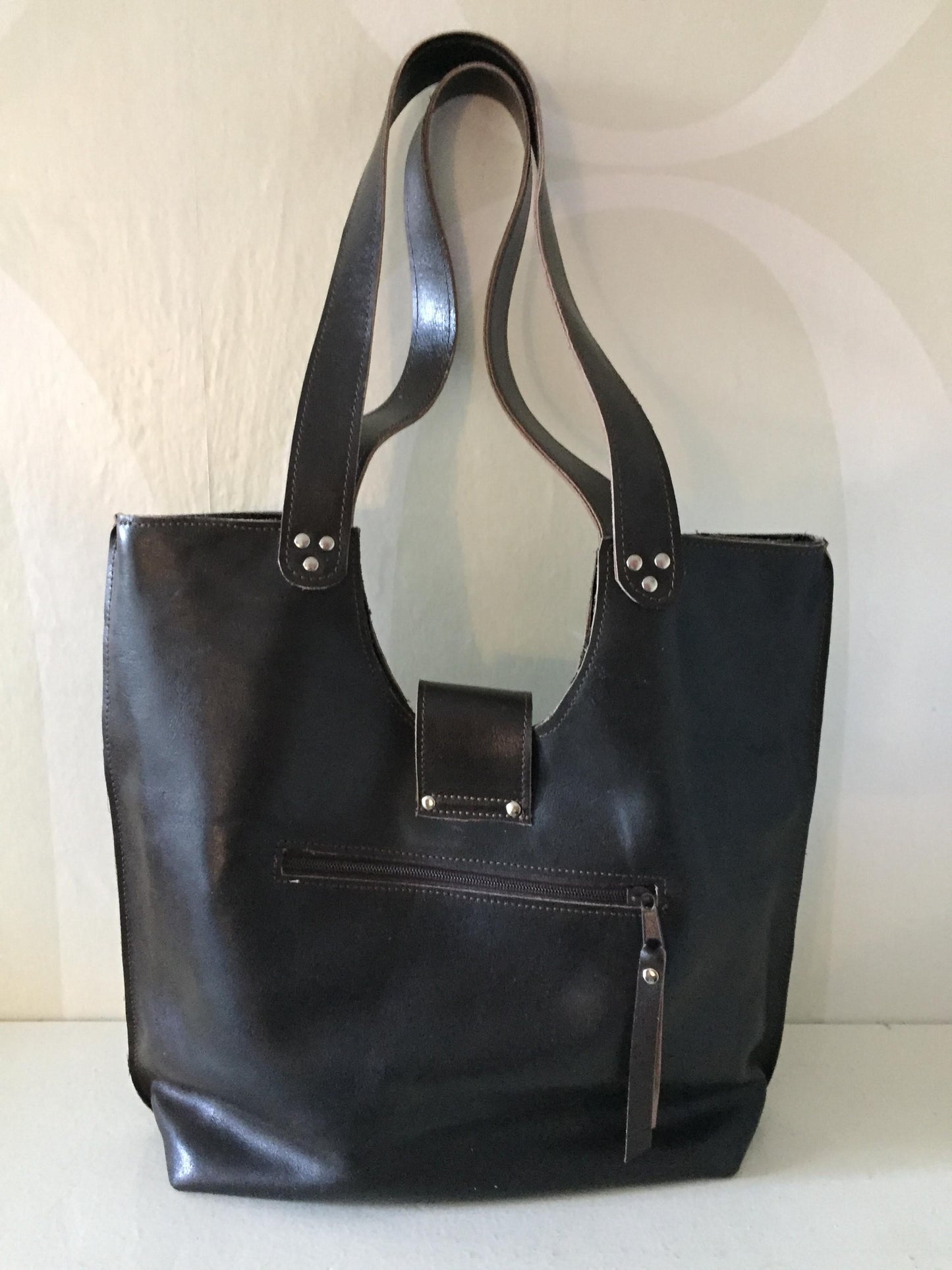 Schoudertas van Leer VanStoel#264 DONKER BRUIN