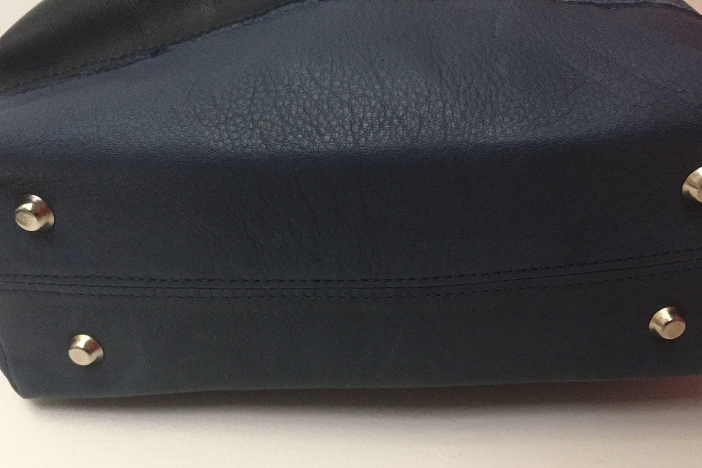 Patchwork Tas van Leer VanStoel#216 BLAUW