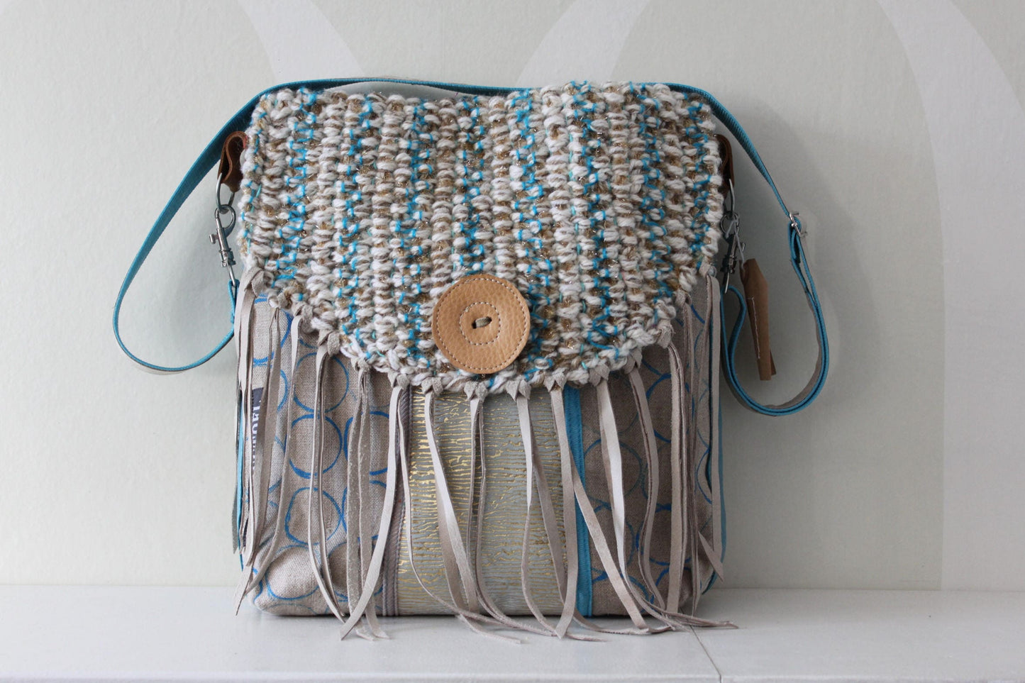 Stevige Linnen Tas met Leer VanStoel#160