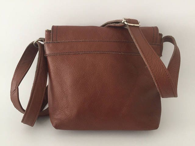 Schoudertasje van Leer VanStoel#243 BRUIN