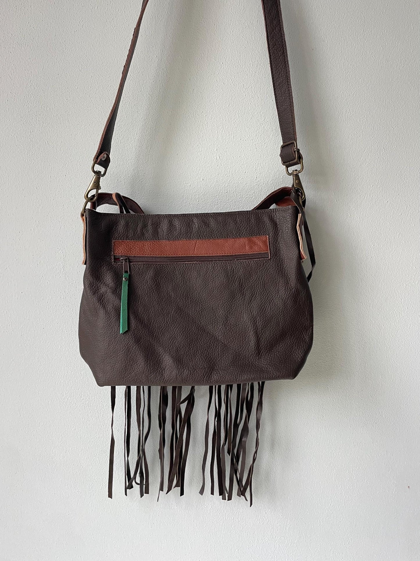 Schoudertas van Leer VanStoel#284 BRUIN | Handgemaakt van HERGEBRUIKT leer | duurzaam is beter