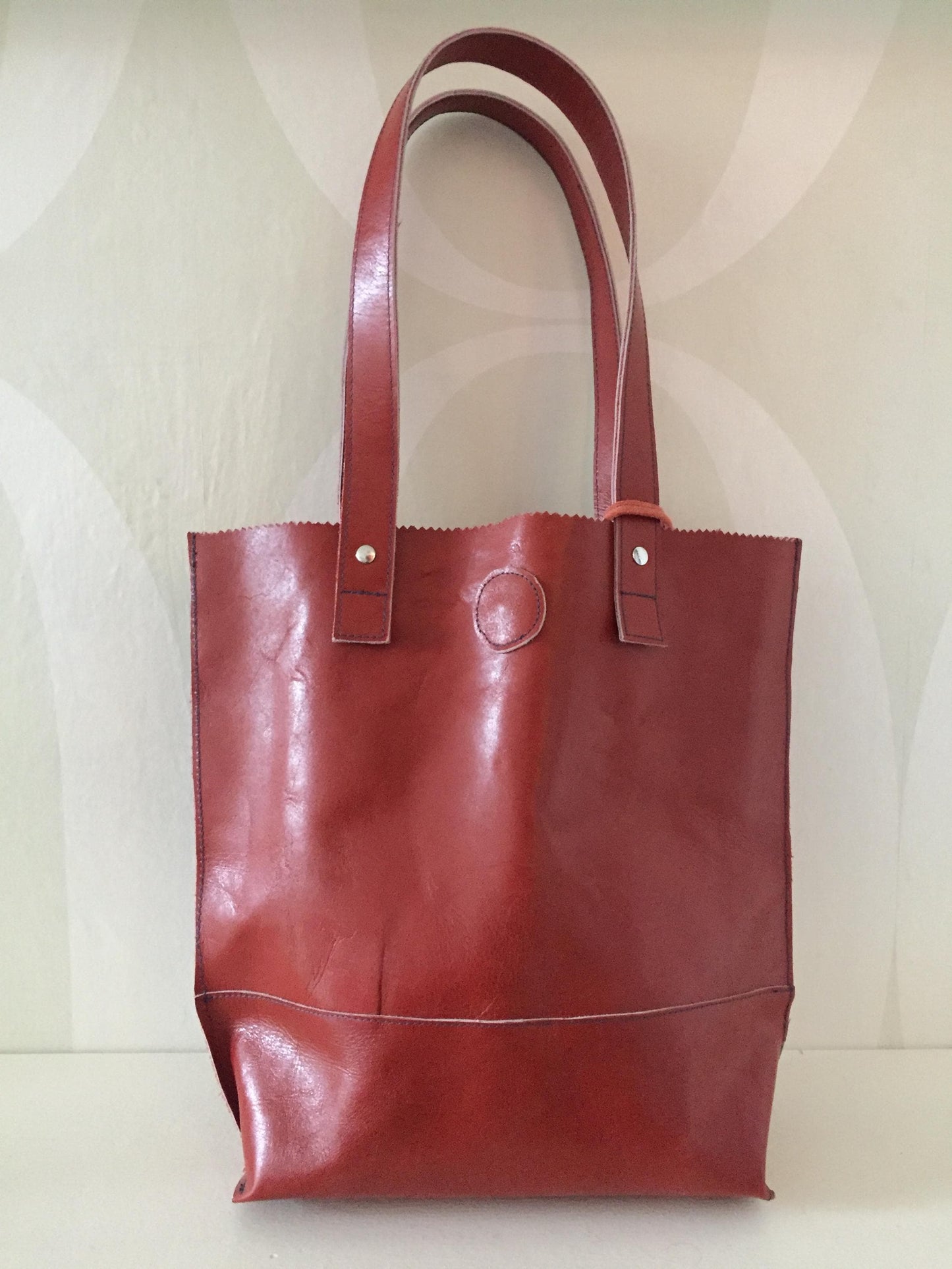 Stevige Shopper van Leer VanStoel#271 ROESTBRUIN | Handgemaakt van HERGEBRUIKT leer