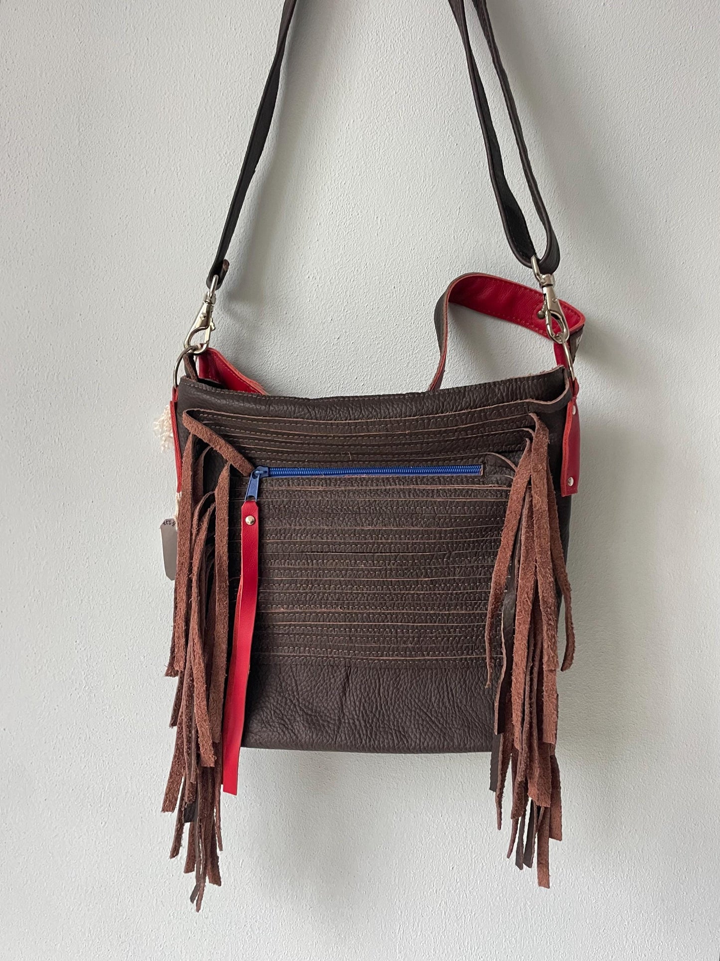 Schoudertas van Leer VanStoel#277 DONKER BRUIN | Handgemaakt van HERGEBRUIKT leer | duurzaam is beter