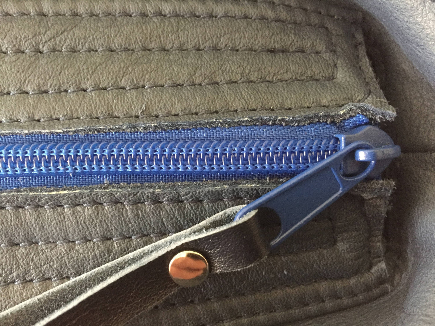 Patchwork Tas van Leer VanStoel#216 BLAUW