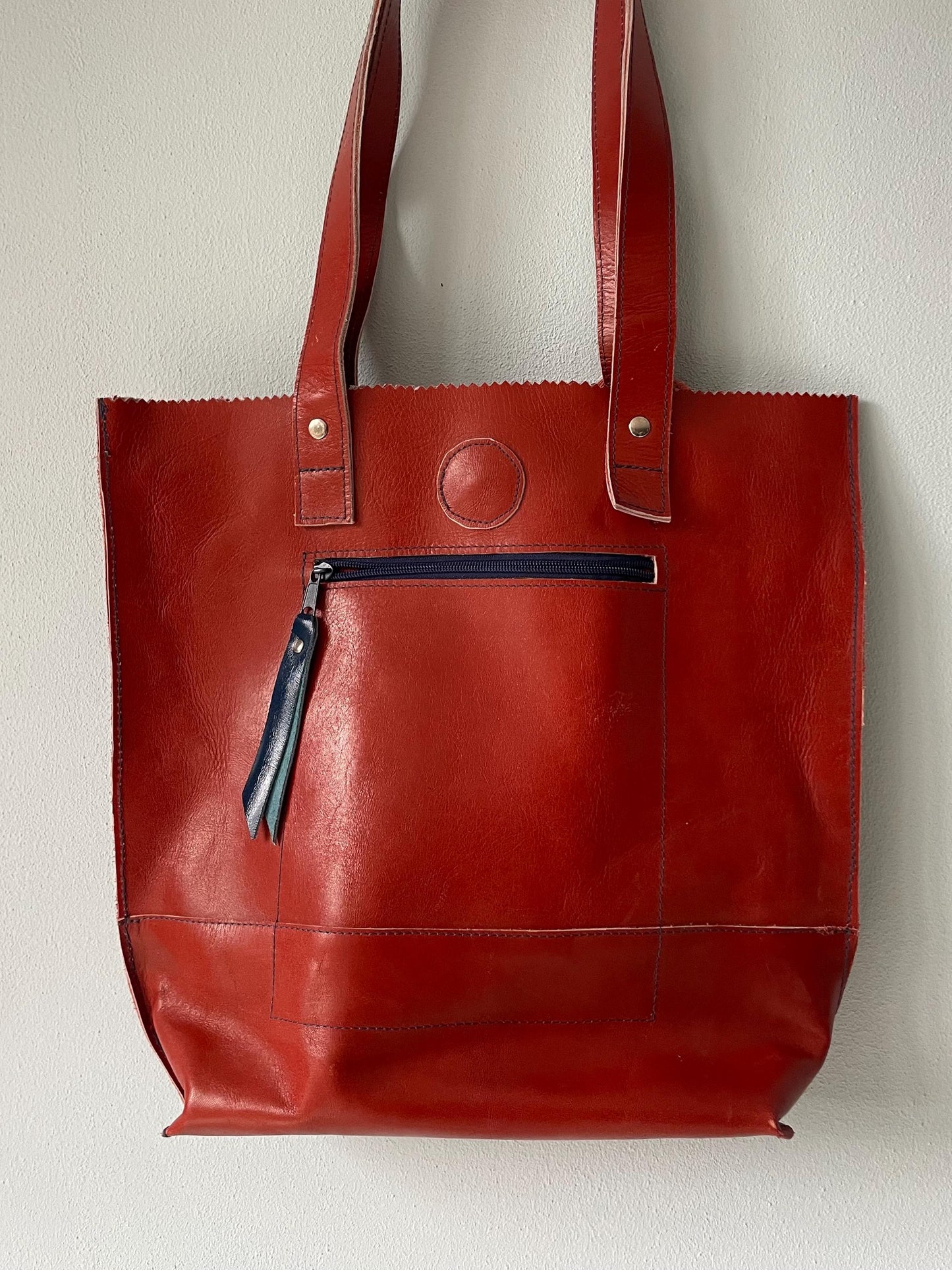 Stevige Shopper van Leer VanStoel#271 ROESTBRUIN | Handgemaakt van HERGEBRUIKT leer