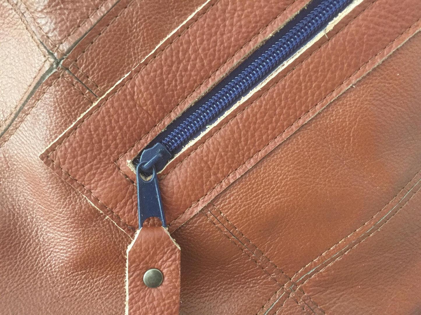 Patchwork Ruit Shopper van Leer VanStoel#258 BRUIN