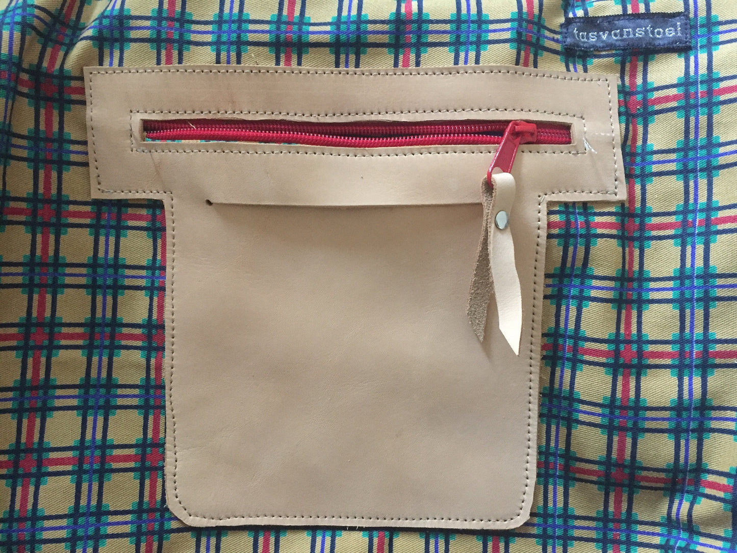 Patchwork Schoudertas van Leer VanStoel#224 BRUIN BEIGE