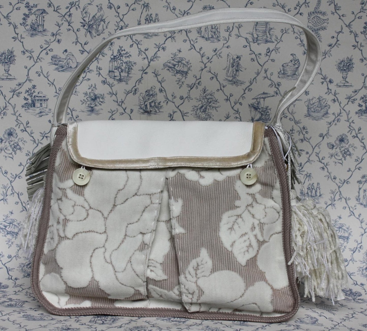 Tas van Meubelstof met Skai leer VanStoel#069 | WIT