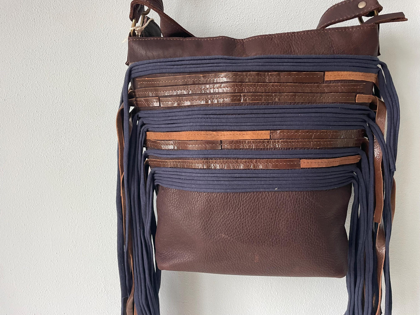 Schoudertas van Leer VanStoel#276 DONKER BRUIN | Handgemaakt van HERGEBRUIKT leer | duurzaam is beter